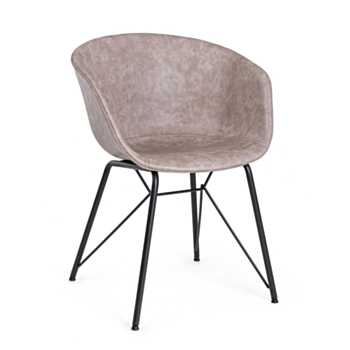 SEDIA IN ECOPELLE BEIGE - WARHOL