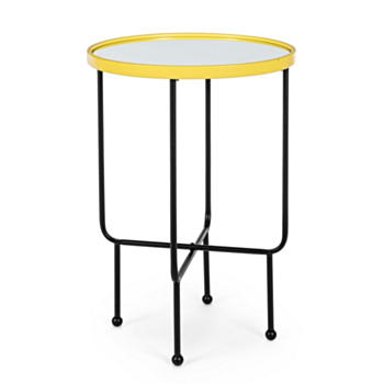 PAINTER YELLOW RO COFFE TABLE W-MIRR D45