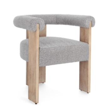 AGAPE NATURAL/GREY CHAIR W-ARMREST