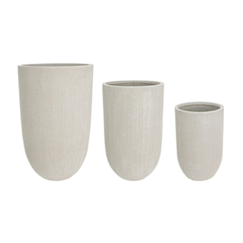 SET3 BRUSH BEIGE ROUND HIGH VASE HOLDER