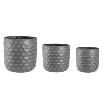 SET3 PORTE-VASE PYRAMID ROND ANTHRACITE
