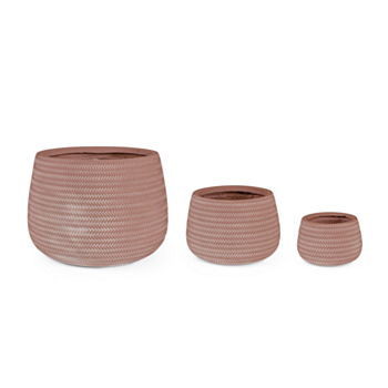 SET3 MACETERO TRESSAGE CILIND. TERRACOTA