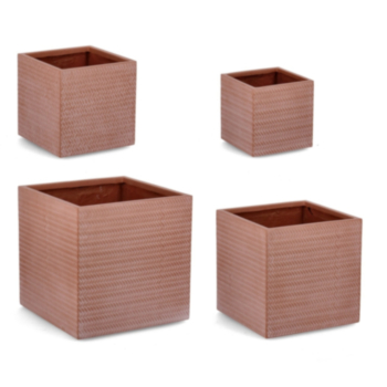 SET4 P.VASO TRESSAGE QU TERRACOTTA