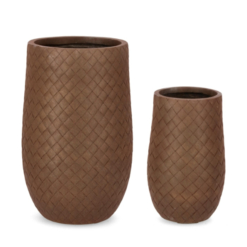 2ER SET VASE-HALT RHOM FASSF HOCH RUSTY