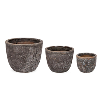 SET3 DUYEN SHAPED RUSTY VASE HOLDER