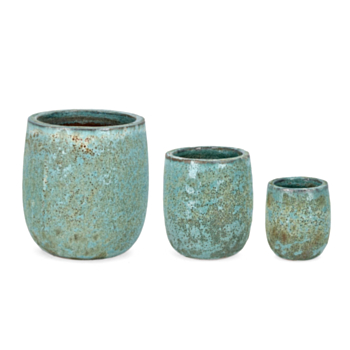 SET3 DUYEN RO.GREEN VASE HOLDER