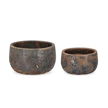 SET2 DUYEN RO. RUSTY VASE HOLDER