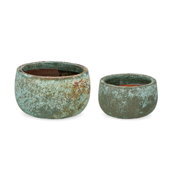 SET2 DUYEN RO.GREEN VASE HOLDER