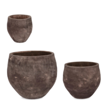 SET3 MINH SHAPED VASE HOLDER DARK T.COTT