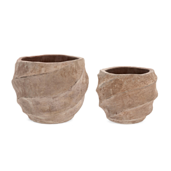 SET2 P.VASO TEIDE BASS TERRACOTTA BRUNIT