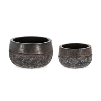 DUYEN RO LOW RUSTY VASE HOLDER SET2