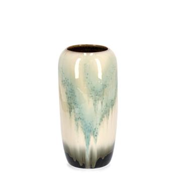 COIRA FLARED WH L.BL VASE H. H40