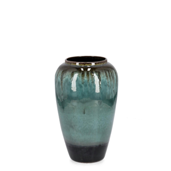 P.VASE COIRA BOMBÉ VERT MELANGE H40