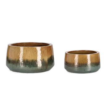 SET2 P.VASE THRAN BASSE MELANGE OCRE