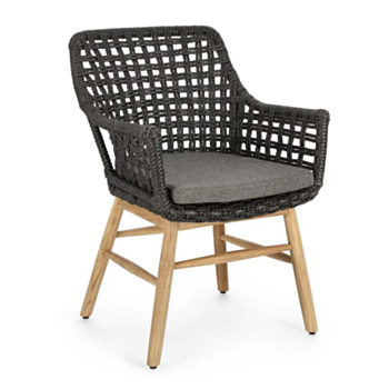 WILSON BLACK CHAIR W-ARMR W-CUSH