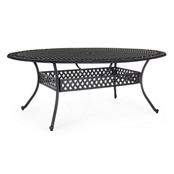 IVREA DARK GREY OVAL TABLE 200X150