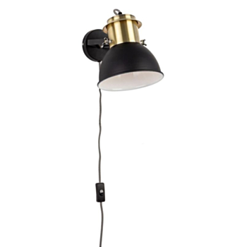 WANDLAMPE BROOKLYN MESSING-SCHWARZ MATT