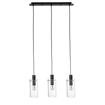 AGLOW TRASP-BLAC RECT CHANDELIER 3LIGHTS