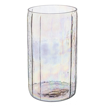 VASE OLYMPIA CYL VERRE IRIDESCENT CLAIR