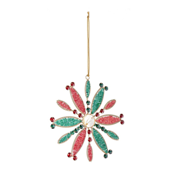 PENDAGLIO BEAD FIOCCO NEVE 12P ROS 15X15