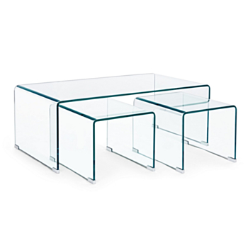 SET3 IRIDE RECT GLASS COFFEE TABLE