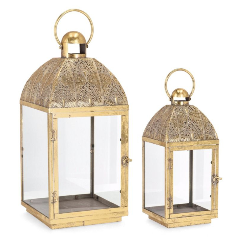 SET2 LARJAM 1H SQUARE GOLD LANTERN