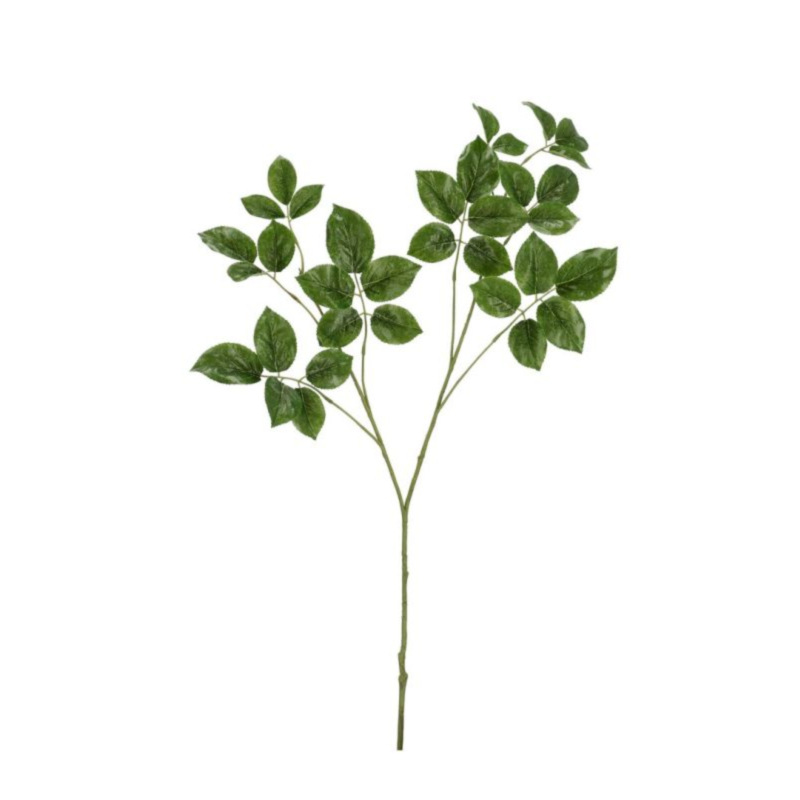 RAMO FOGLIE ROSA VERDE H96CM
