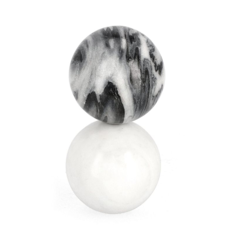 KANDY SPHERE GREY-WH MARBLE DECOR H18
