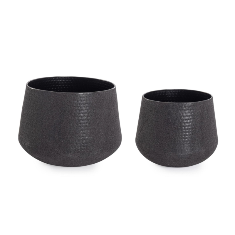 SET2 KENAR ROUND LOW BLACK VASE HOLDER