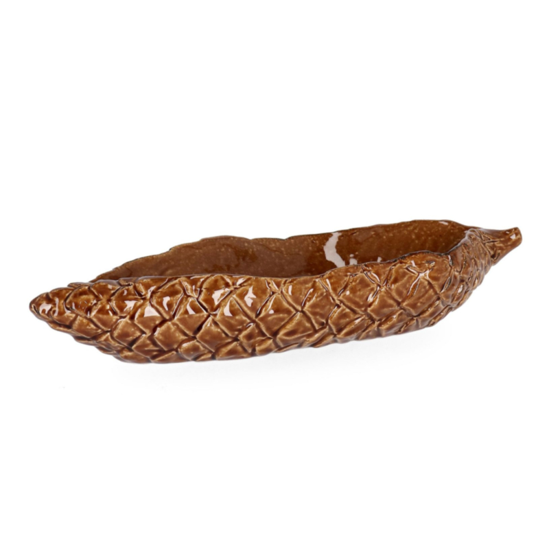 FOGLIA DECORATIVA PIGNA MARRONE 34X12,5