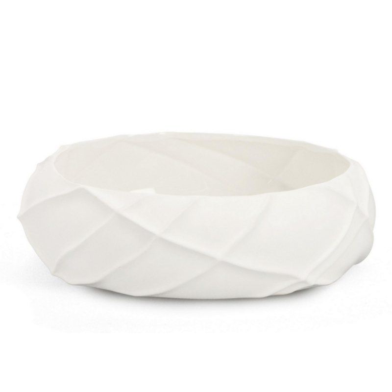 CIOTOLA DECORATIVA RIDGED BIANCO Ø32