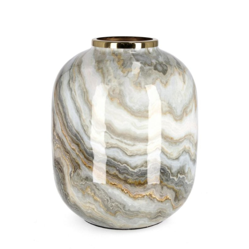 VASO MARSHA TO BIANCO GRIGIO ORO H36