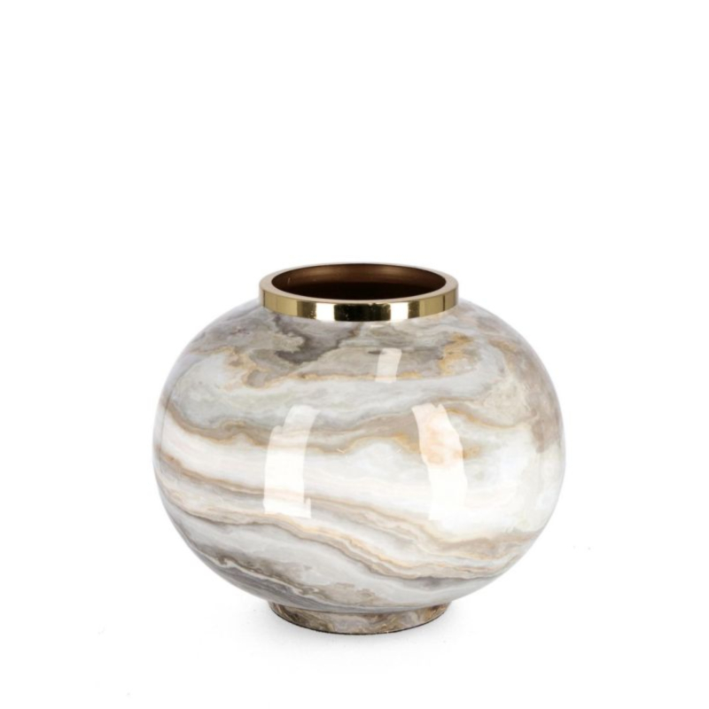 VASO MARSHA BOMB BIANCO GRIGIO ORO H25