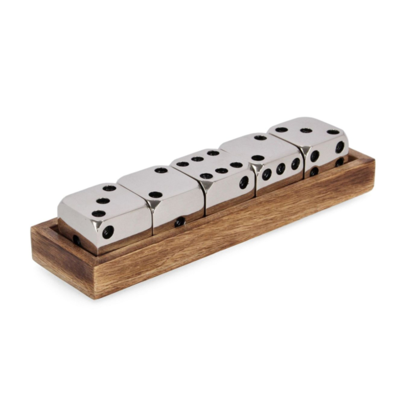 DECORACIÓN DADOS FORTUNE PLAT 21X5,5