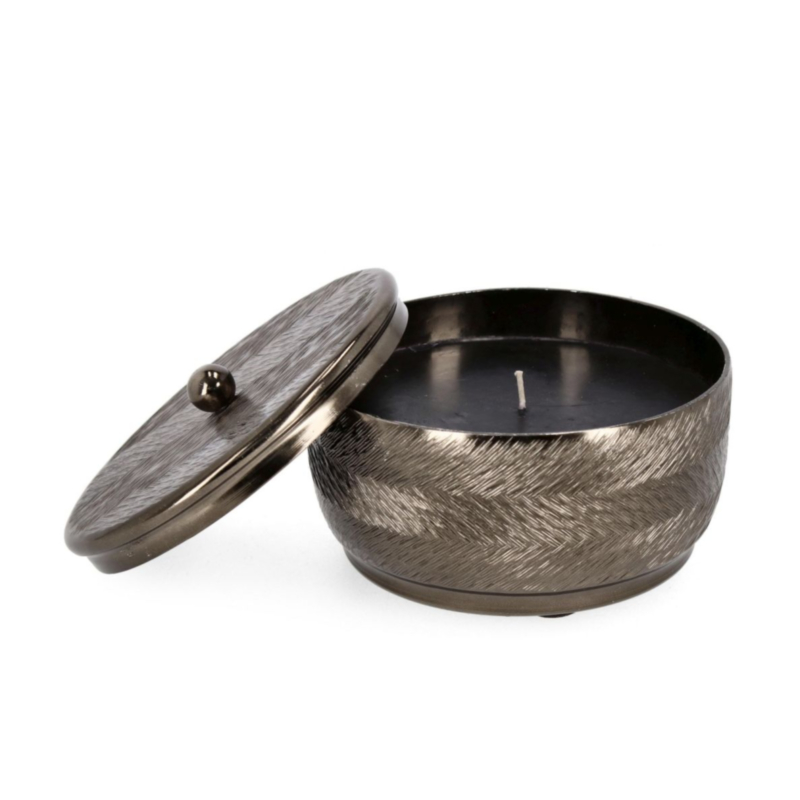 CLAMP BLACK CANDLE W-LID D16