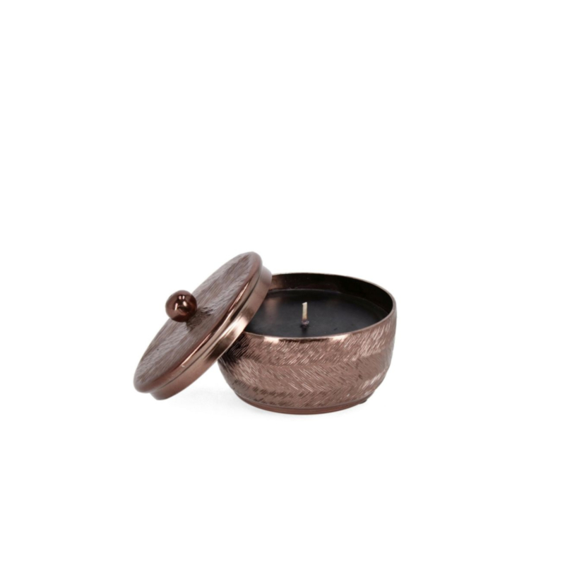 CLAMP BRONZE CANDLE W-LID D14