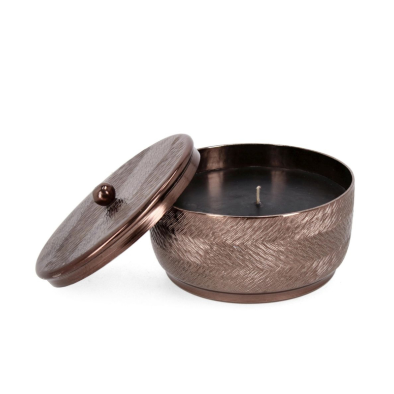 CLAMP BRONZE CANDLE W-LID D16