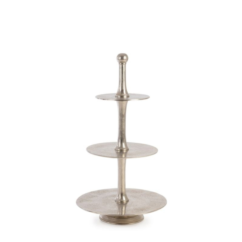 ALZATA 3P DECORATIVA MALLET ARGENTO H82