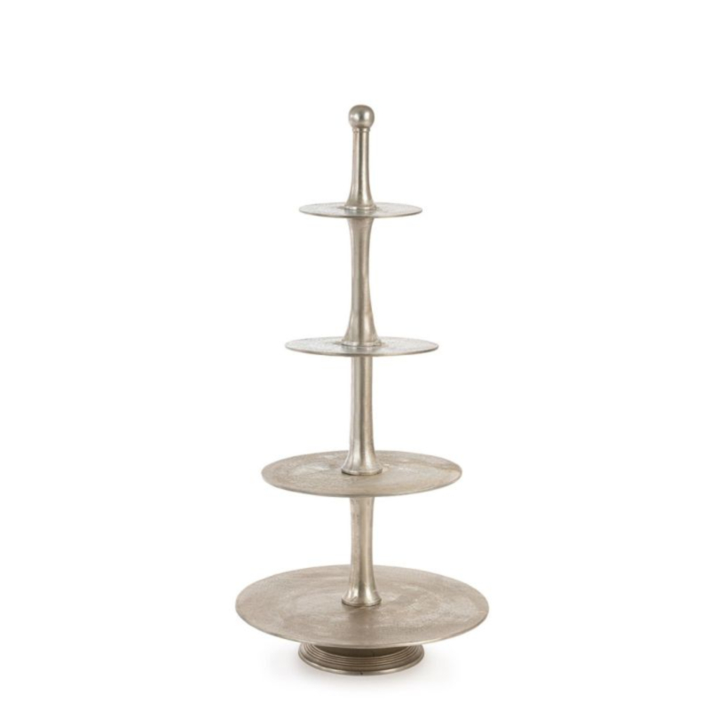 ALZATA 4P DECORATIVA MALLET ARGENTO H123