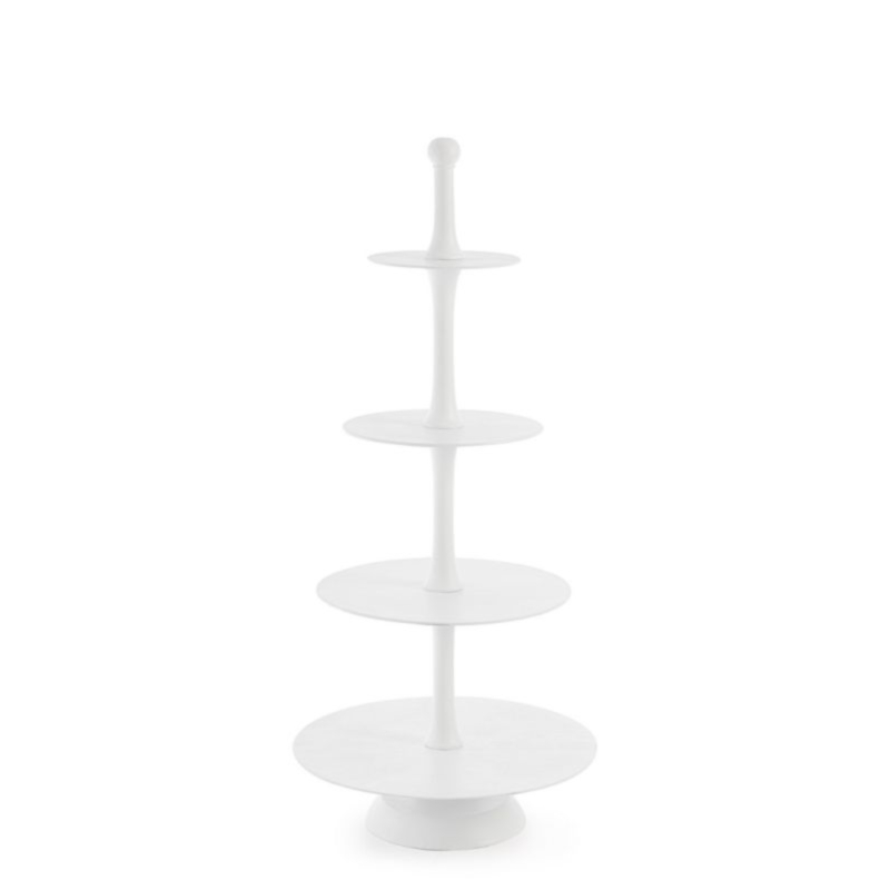 ALZATA 4P DECORATIVA MALLET BIANCO H123
