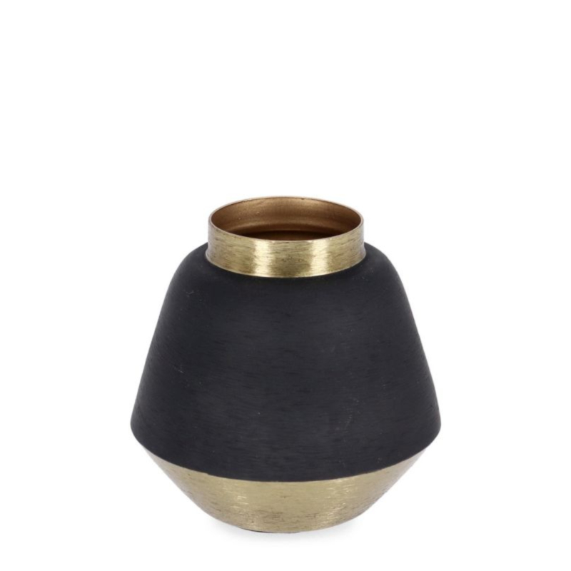 BOTELLA DECORATIVA SAAD ORO NEGRO H8