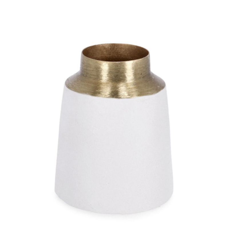 BOTTIGLIA DECORATIVA SAAD BIANCO ORO H10