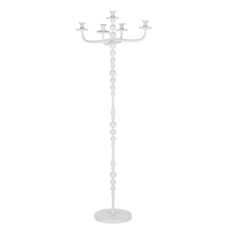 CANDELABRO RIDHI 5FUOCHI BIANCO H152