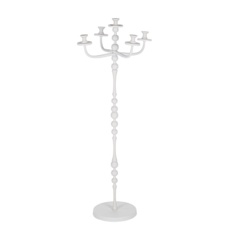 CANDELABRO RIDHI 5FUOCHI BIANCO H123