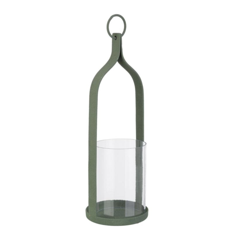 RIDHI GREEN CANDLE HOLDER 1P H30