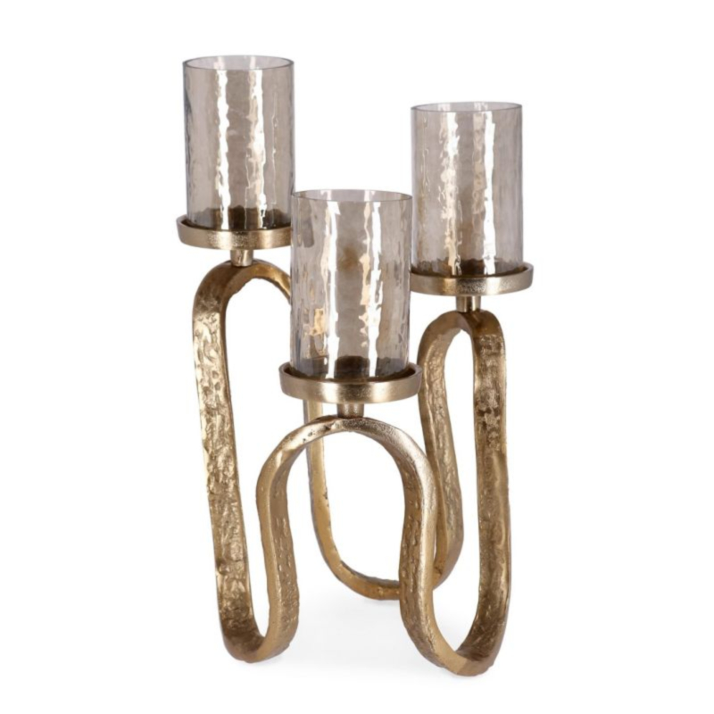 CANDELABRO SAGAR 3FUOCHI ORO H29