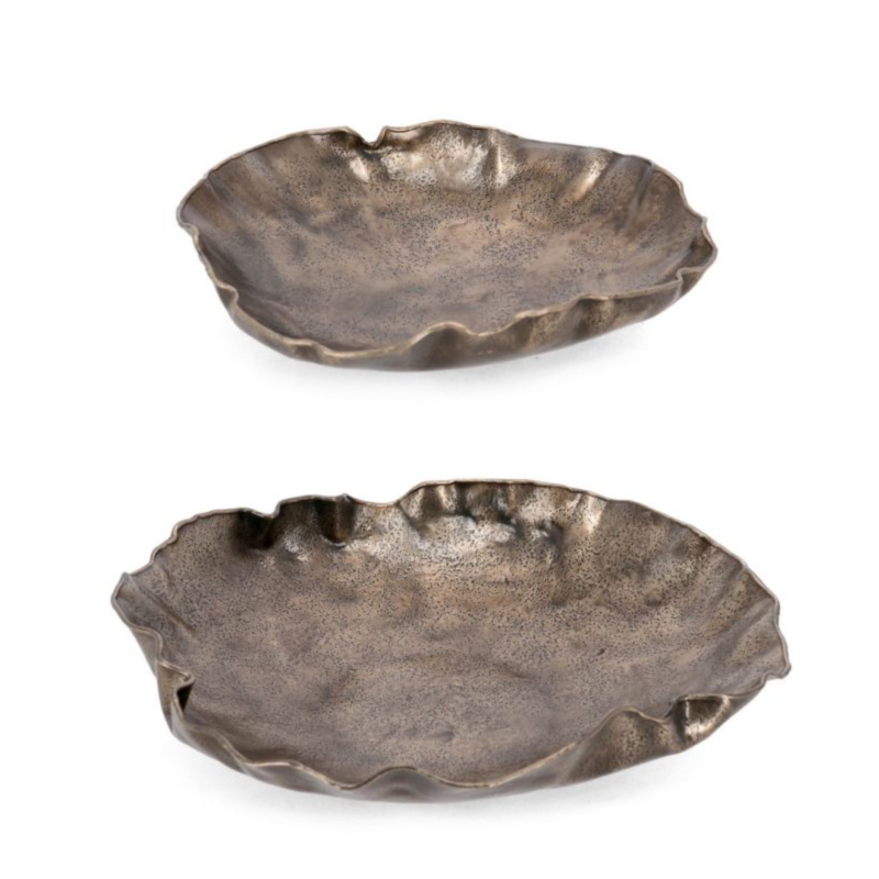 SET2 VASSOIO DECORATIVO PRADESH DORATO