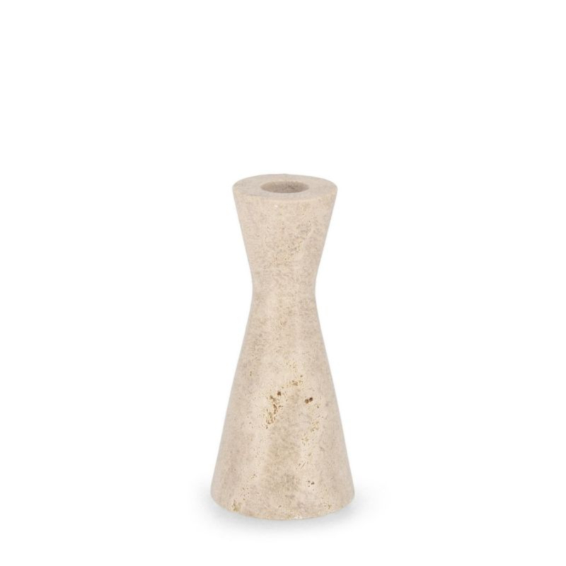 TIRAK BEIGE TRAVERTINE CANDLE HOLDER H15