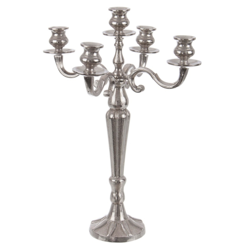 CANDELABRO LARYN 5FUOCHI ARGENTO H52