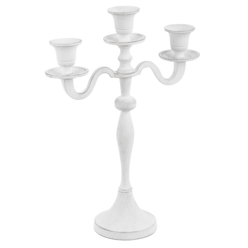 CANDÉLABRE NORAH 3BR BLANC H33